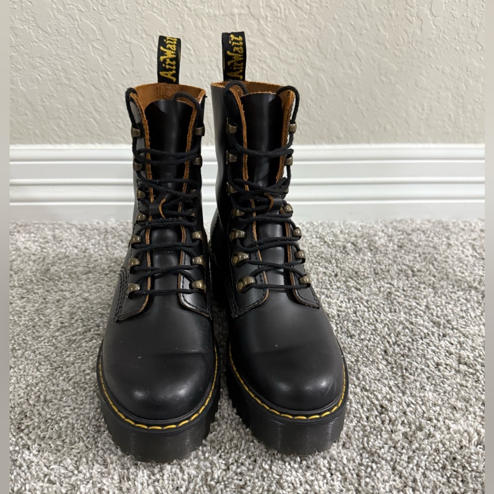 Dr. Martens Black Leather Heeled Boots